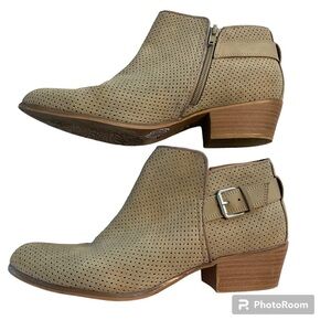 ESPRIT ankle boots Leather Talia booties olive green SZ 8.5 Gently Worn